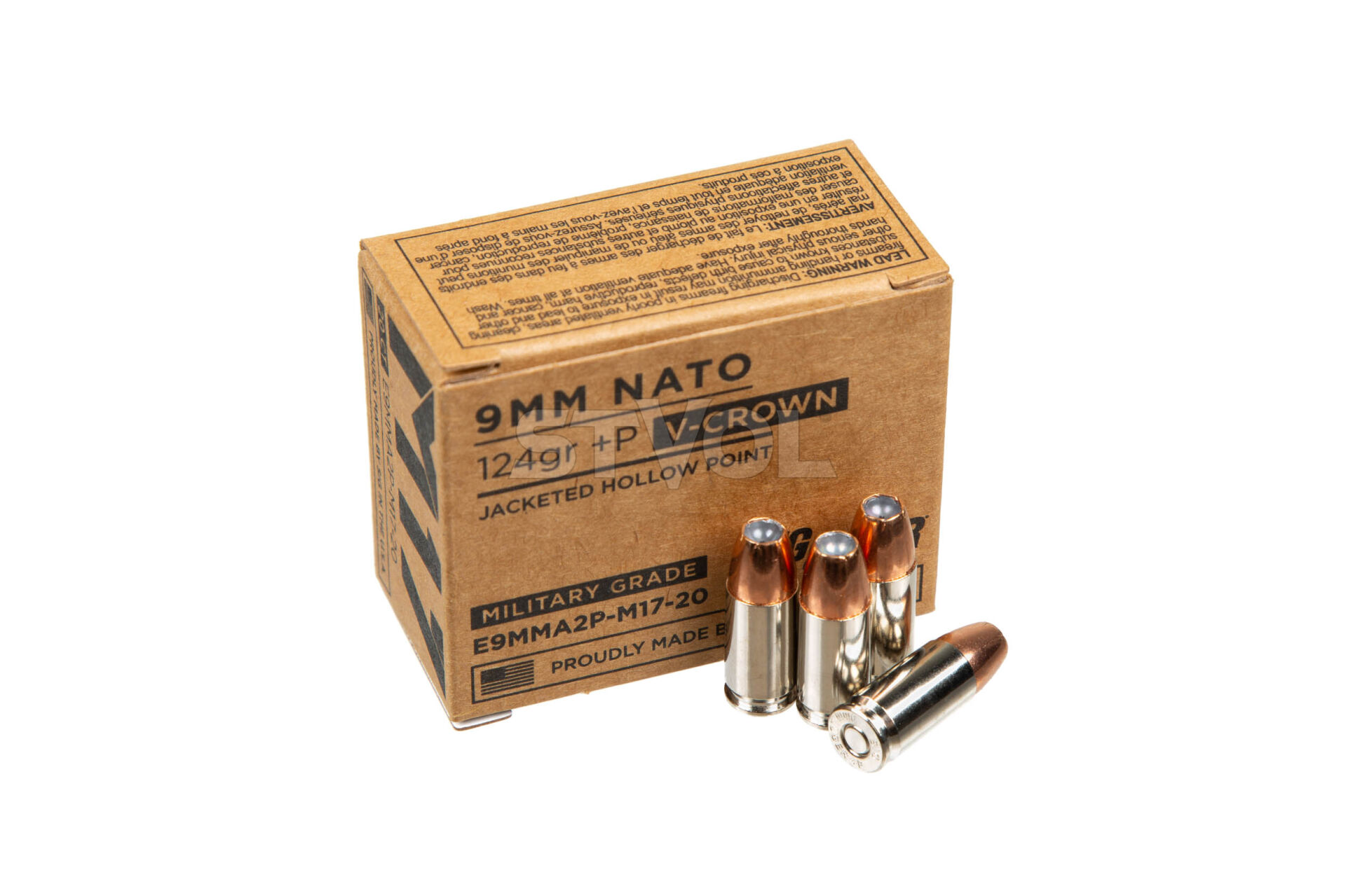 Патрон нарезной Sig Sauer 9х19 Luger +P Elite V-CROWN M17 JHP