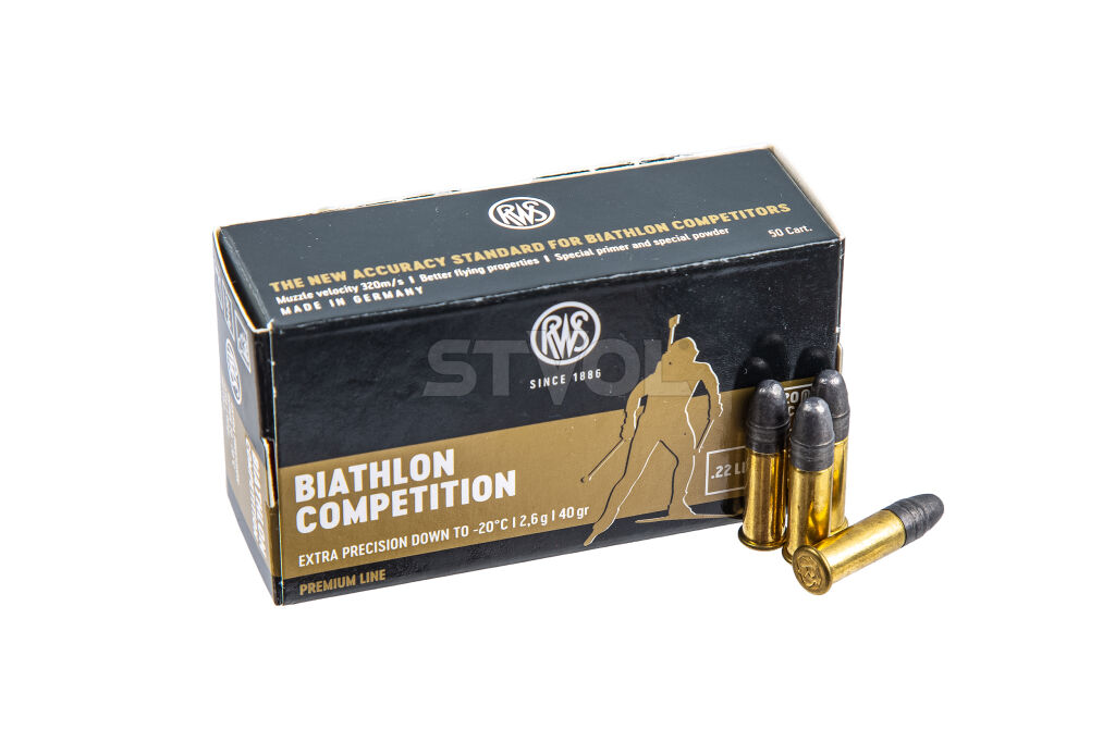 2414034 Патроны нарезные RWS Biathlon Competition, кал. 22LR, 40GR (2,6 г), 320 м/с, 50 шт.