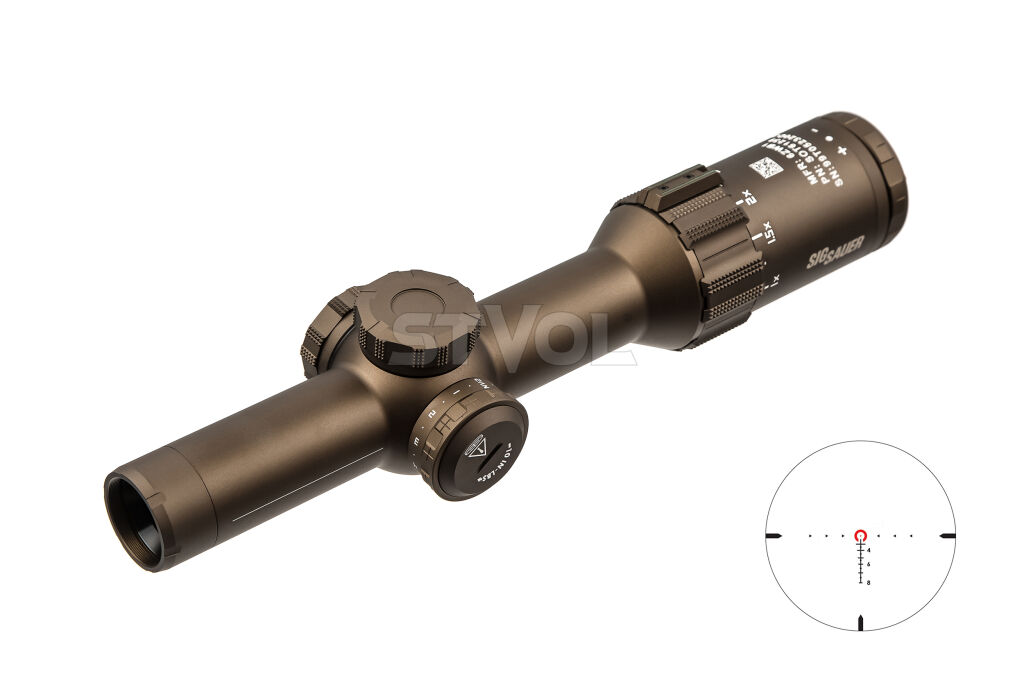 Приціл оптичний SIG Optics TANGO6T 1-6X24MM, 30MM, FFP, 556-762 HORSESHOE ILLUM, 0.2 MRAD, FDE фото