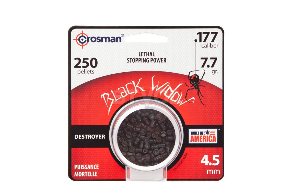 Кульки для пневматичних гвинтівок Crosman Black Widow 0.49 г, кал.177(4.5 мм), уп. 250 шт. фото