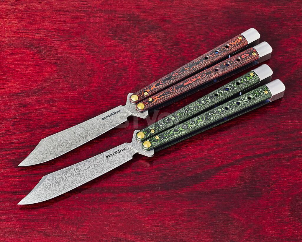 Нож Benchmade "Necron Limited", balisong, weehawk dama, lava flow fat carbon Фото 8