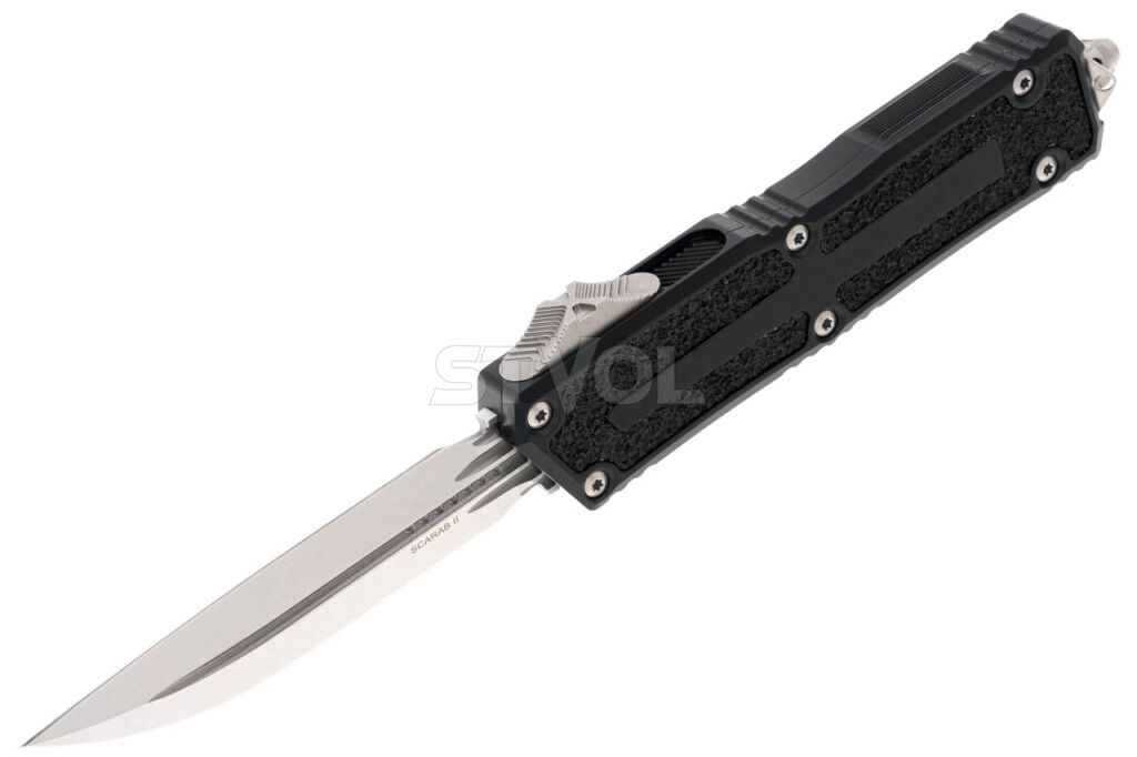 Ніж Microtech Scarab II Gen III D/E-S, stonewash, чорний фото