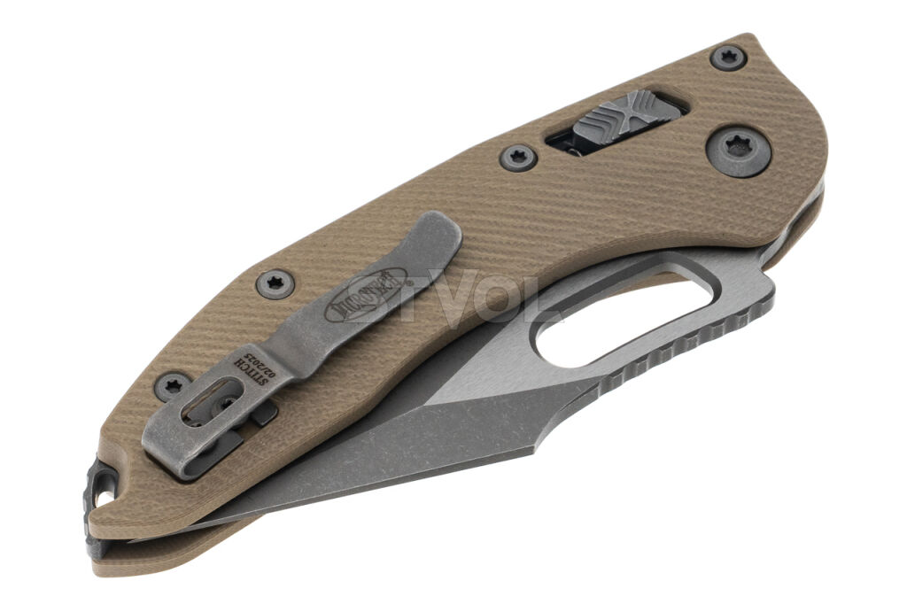 Ніж Microtech Stitch Ram-Lock, fluted, Apoc, руків'я G10 tan фото 5