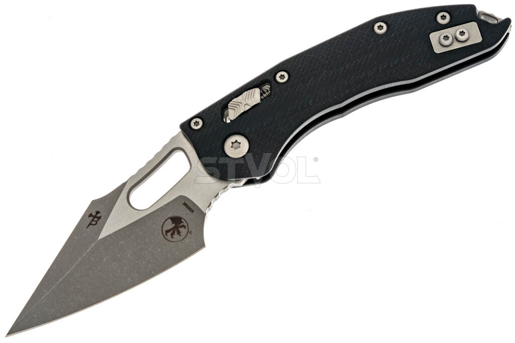 Ніж Microtech Stitch Ram-Lock, fluted, Apoc, чорне руків'я G10 фото