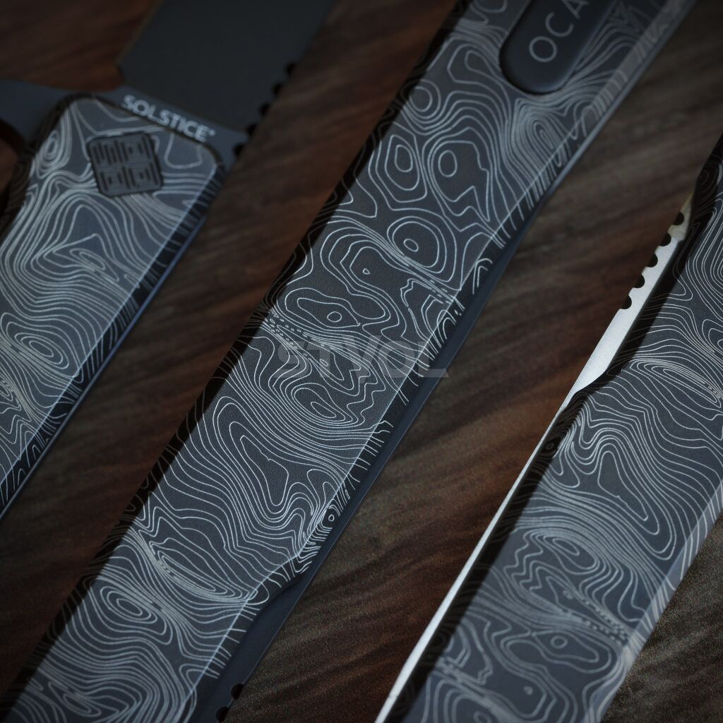 ж Ocaso "Solstice", Engraved titanium Topo Pattern, Black фото 5