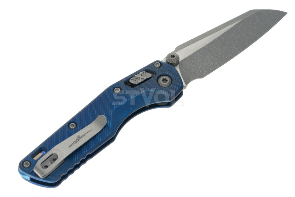 Ніж Microtech MSI Mini Ram-Lok Marfione Select Apoc Fluted Antique blue anodized Ti фото 2