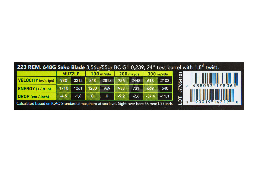 Набої нарізні Sako Powehead Blade 223 Rem SP  55Gr (3,56 г) фото 2