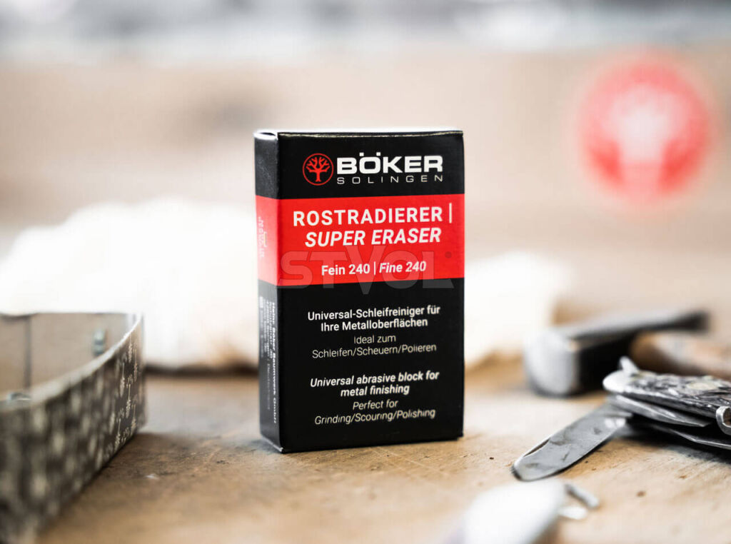 Фірмова очищувальна губка-ластик від іржі Boker фото 3