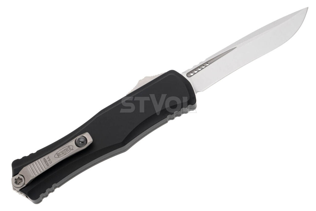 Ніж Microtech Hera II OTF, recurve stonewash, чорний фото 2