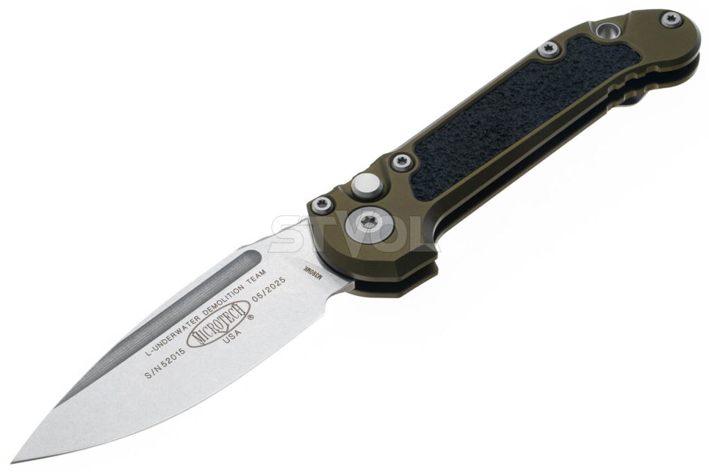 Нож Microtech L.U.D.T. S/E Gen III,  stonewash клинок, руків'я  OD Green фото
