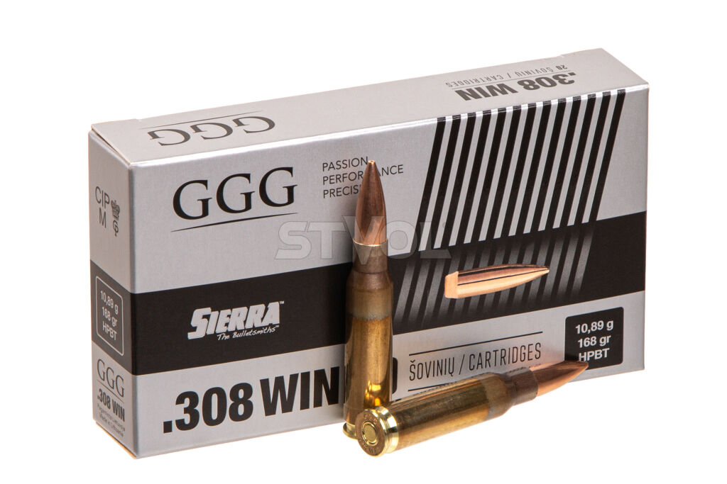 Патрон нарезной GGG k.308 Win HPBT 168Gr (10,89 г)