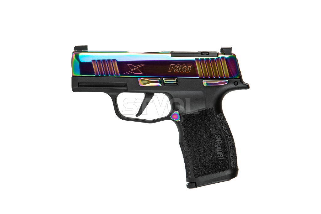 Пістолет спортивний Sig Sauer P365X 9MM, 3.1IN, RAINBOW & BLK, (2) 12RD STEEL MAG, MS, OR фото
