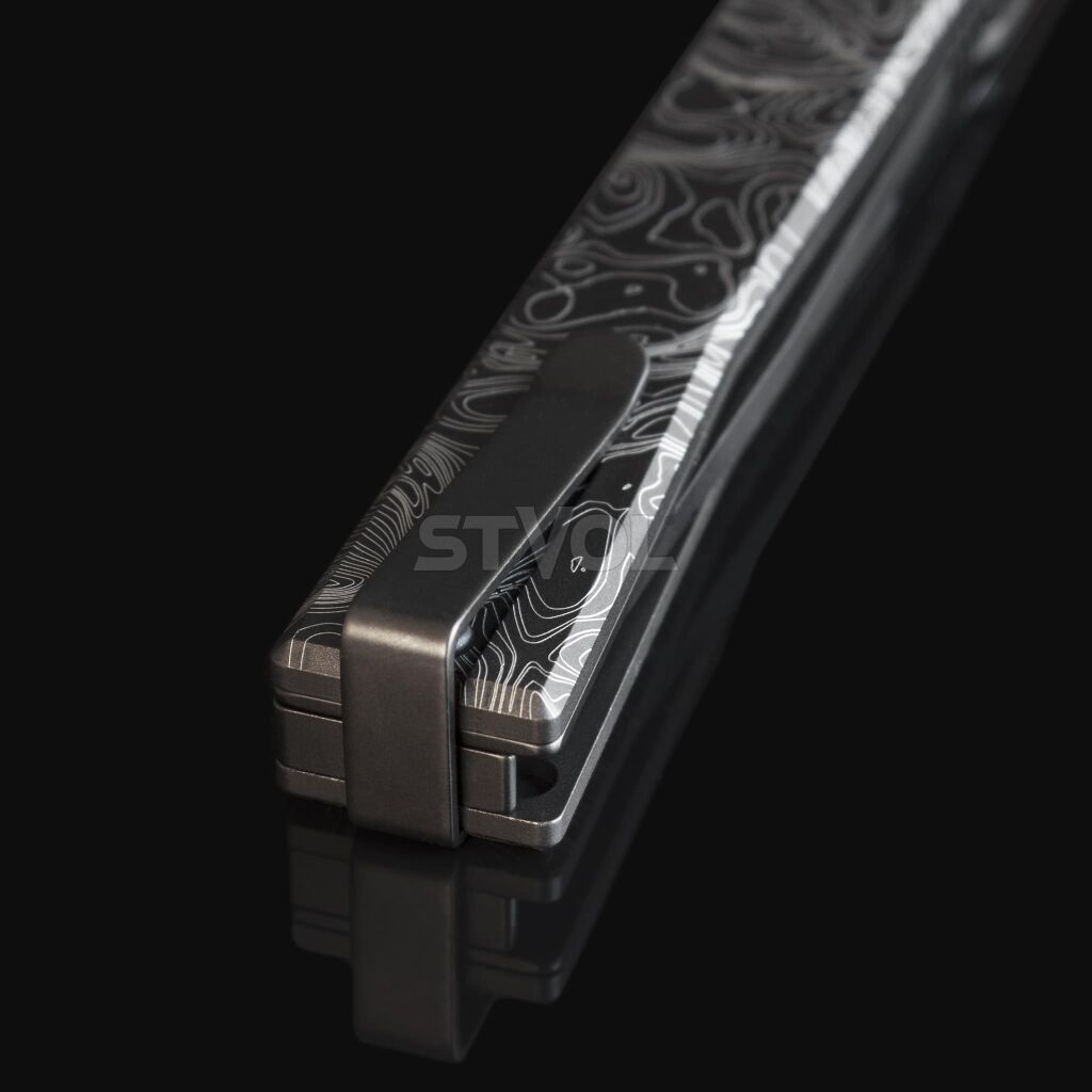 ж Ocaso "Solstice", Engraved titanium Topo Pattern, Black фото 7