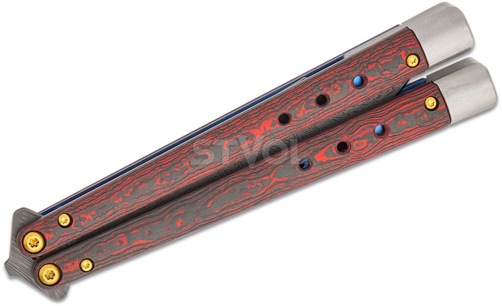 Нож Benchmade "Necron Limited", balisong, weehawk dama, lava flow fat carbon Фото 3
