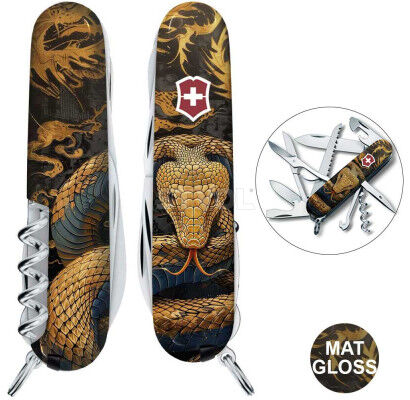 Нож Victorinox Swiss Army Huntsman Zodiac Деревянная змея Фото 3