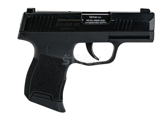Пистолет сигнальный Aksa Arms AK21 CC-01 cal.9 PAK (Sig Sauer P365) черный Фото 2