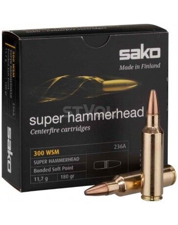 Набої нарізні Sako Super Hammerhead .300 WSM SP 180Gr (11,66 г) фото