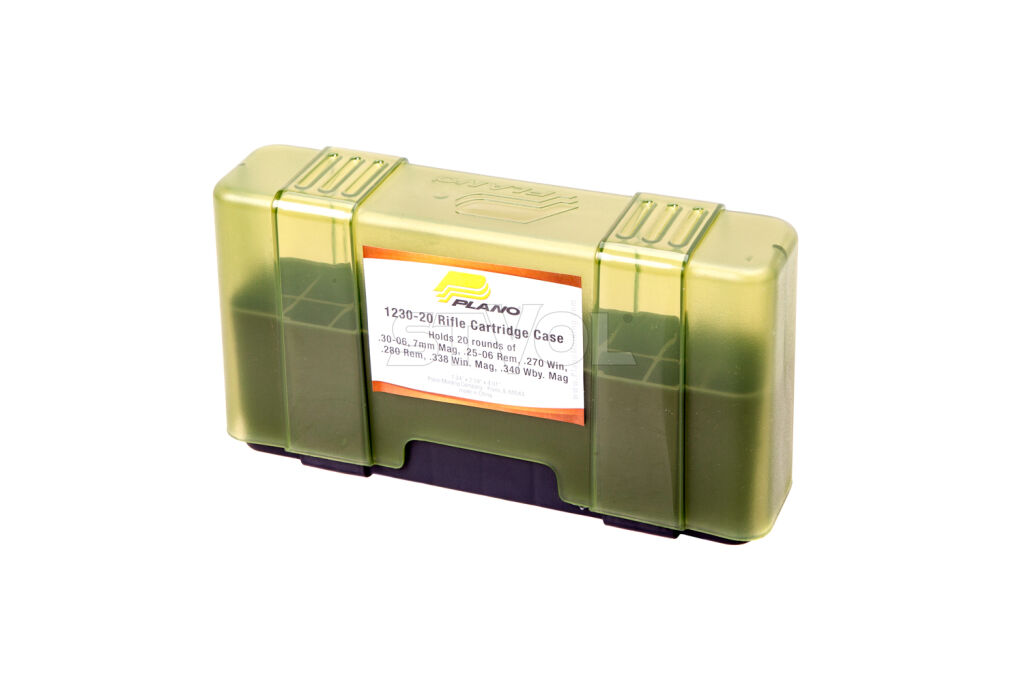 Коробка Plano 20 Count для нарез.патр. 20 шт. 378W;375-300 Rem; 25-06 Rem ;30-06; зеленая