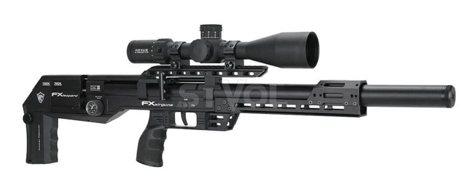 Пневматична редукторна гвинтівка FX Airgun Leopard Black Sniper Tube .177 кал фото 4