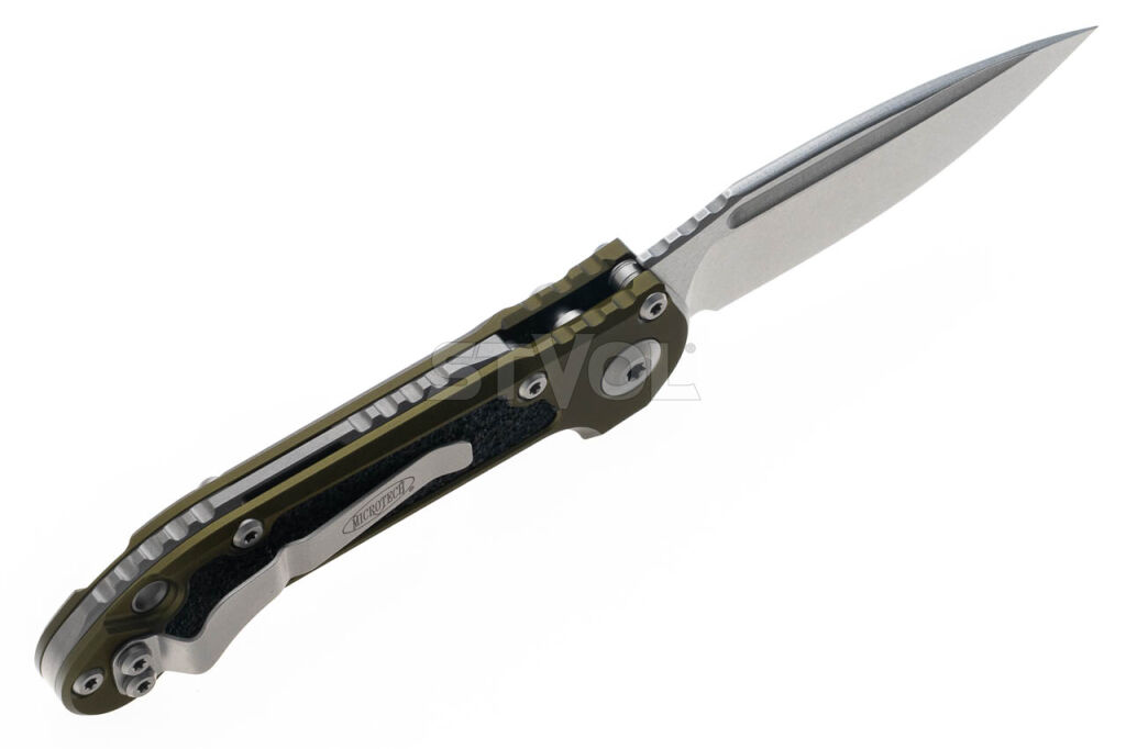 Нож Microtech L.U.D.T. S/E Gen III,  stonewash клинок, руків'я  OD Green фото 3