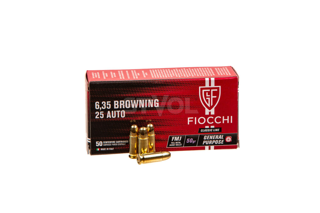 Патроны нарезные Fiocchi 6.35 Browning/25 AUTO FMJ 50Gr (3.24 г)