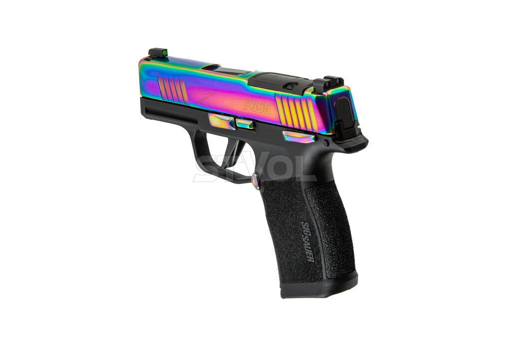 Пістолет спортивний Sig Sauer P365X 9MM, 3.1IN, RAINBOW & BLK, (2) 12RD STEEL MAG, MS, OR фото 4