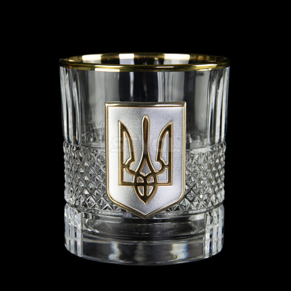 B6TRY1GG/L Набір келихів для віскі "Тризуб" Boss Crystal, 6 келихів, срібло, золото, кришталь Фото 2