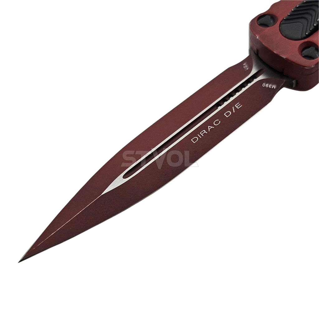 Ніж Microtech Dirac D/E OTF, Standard Weathered Crimson фото 3