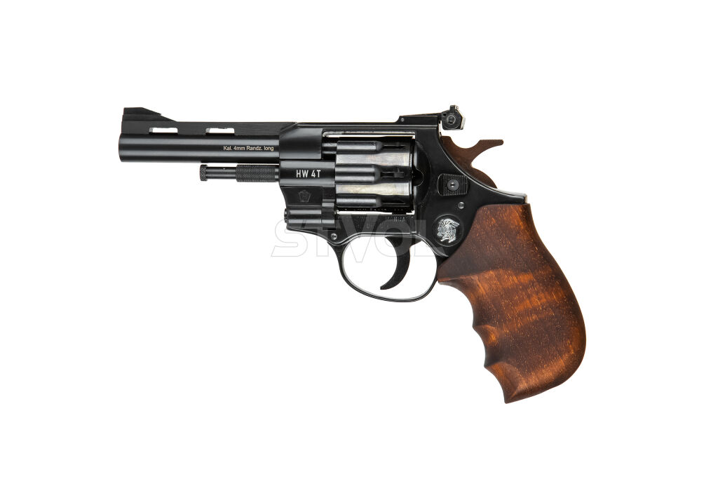 Револьвер под патрон флобера Weihrauch HW4, кал.4, 4" Wooden grip