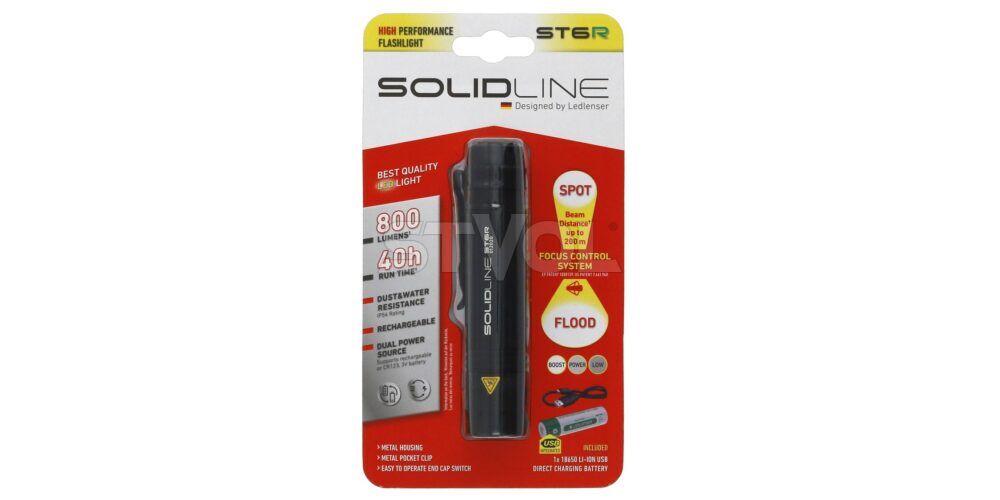 Ліхтар Solidline ST6R, заряджається, 800/250/30, блістер фото 6