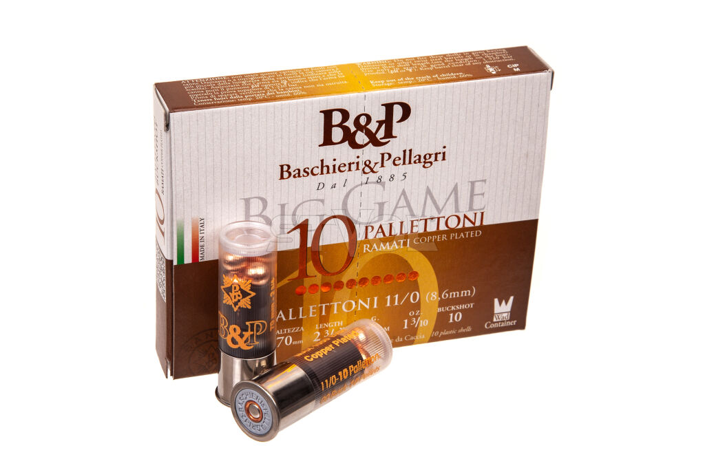 Картечь в контейнере B&P BIG GAME PALLETTONI HIGH VEL. (10P) к.12/20/70 №11/0, 10/100шт 37гр