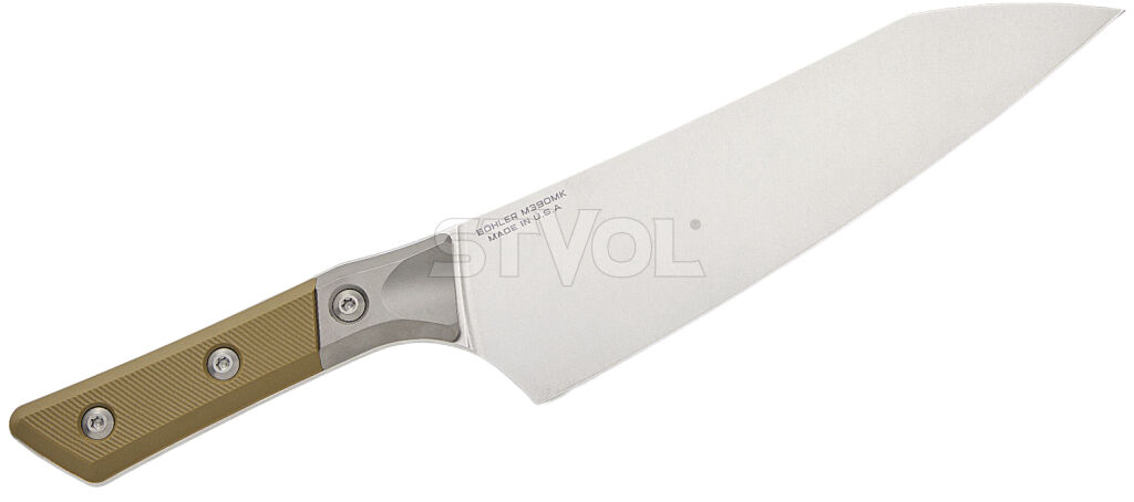Шеф-ніж Microtech 8" Stonewash Standard OD Green G-10 з больстером фото 2
