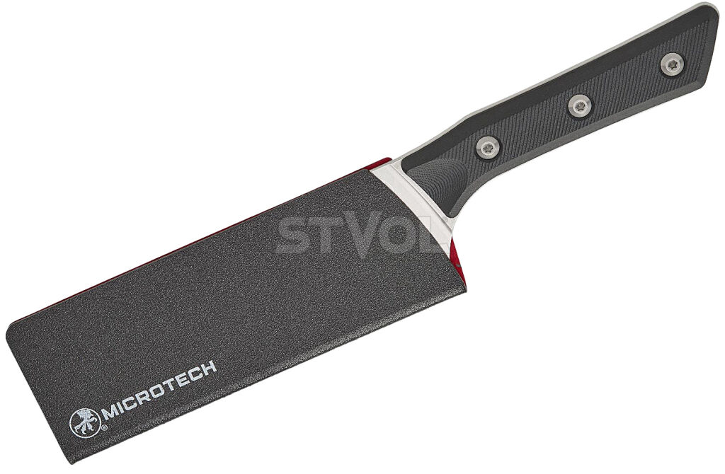 Кухонный ніж Microtech Santoku 6" Stonewash Black G-10 фото 3