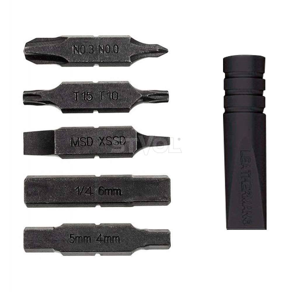 Перехідник-бітотримач LEATHERMAN на хрестову викрутку мультитула, з бітами, чорний фото 2