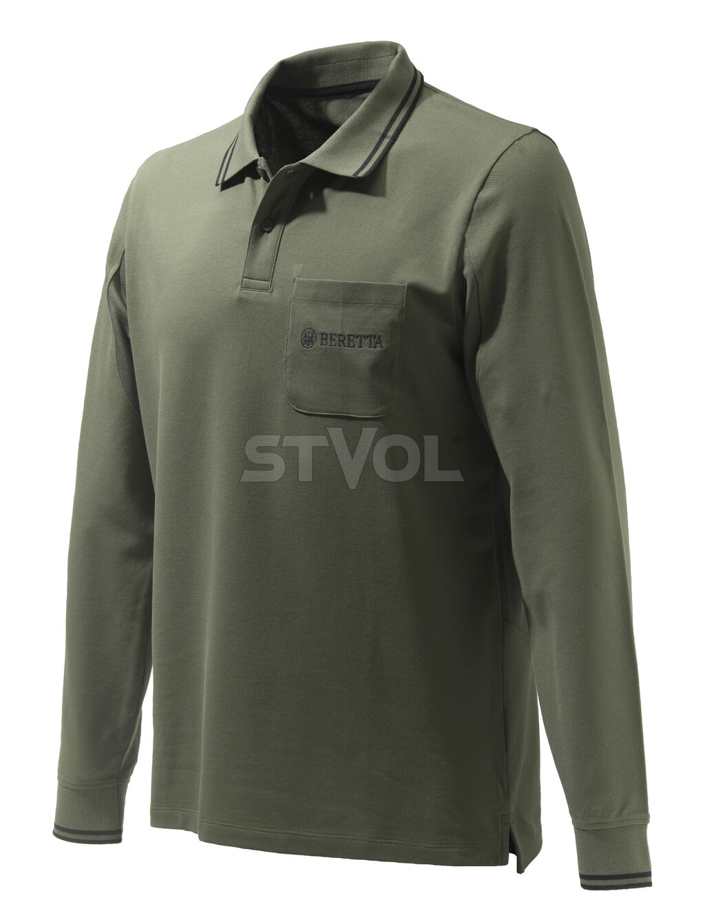Футболка мужская с длинным рукавом Airmesh Polo LS "Beretta"  (олива) фото