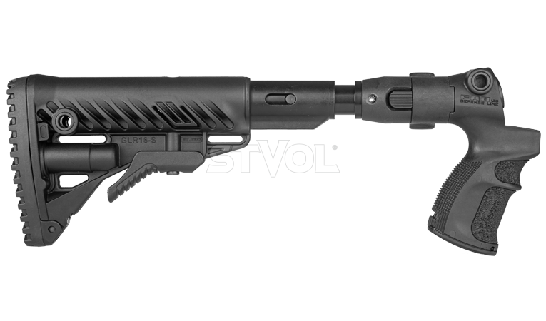 Приклад складаний з амортизатором і пістолетним руків'ям FAB для Mossberg 500, чорний фото 5