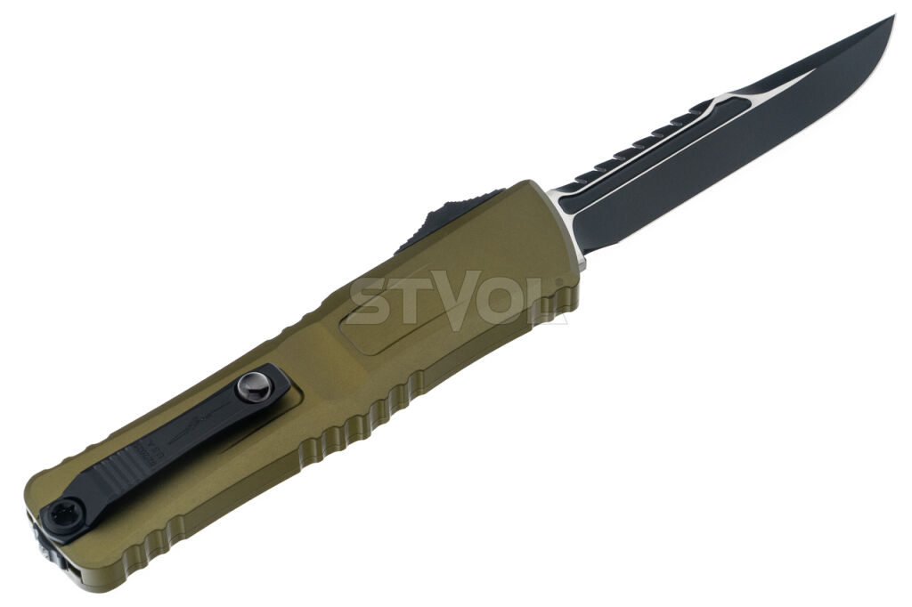 Ніж Microtech Combat Troodon Gen III OTF Iinterceptor, чорний клинок, руків'я OD green фото 2
