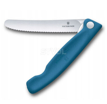 Ніж кухонний складний Victorinox SwissClassic 11 см, заокруглений, синій фото