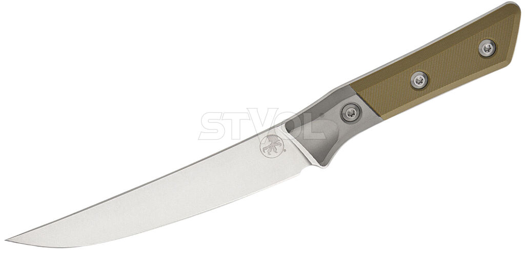 Обробний кухонний ніж Microtech Boning 6.125" Stonewash  OD Green G-10 з больстером фото