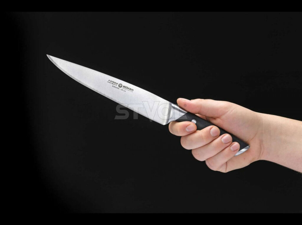 Кованый разделочный кухонный нож Boker Forge Schinkenmesser Фото 5