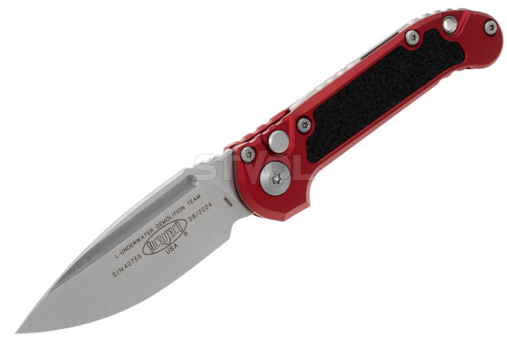Нож Microtech L.U.D.T. S/E Gen III,  stonewash клинок, красная рукоять