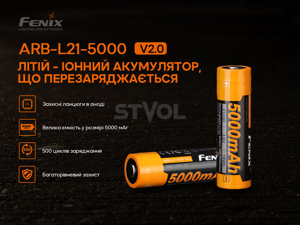 ARB-L21-5000V20 Акумулятор 21700 Fenix ARB-L21-5000 V2.0 фото 4