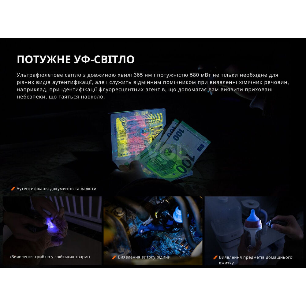 E06RGray Ліхтар наключний Fenix E06R сірий фото 7
