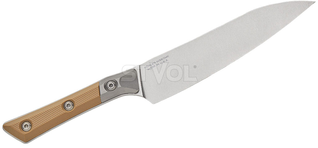 Універсальний кухонний ніж Microtech Utility 6" Tan G-10 з больстером фото 2