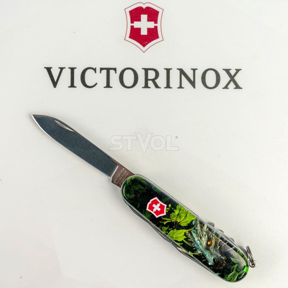Нож Victorinox Swiss Army Huntsman Zodiac Зеленый деревянный дракон Фото 5