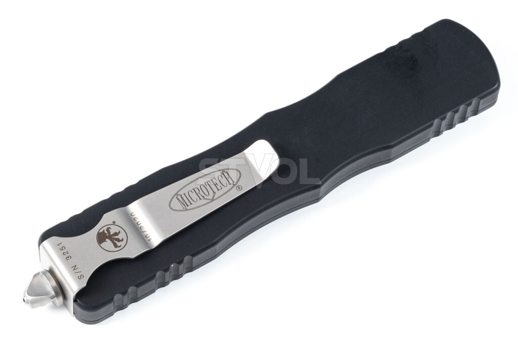 Ніж Microtech Dirac Delta D/E OTF, stonewash клинок, чорне руків'я фото 5