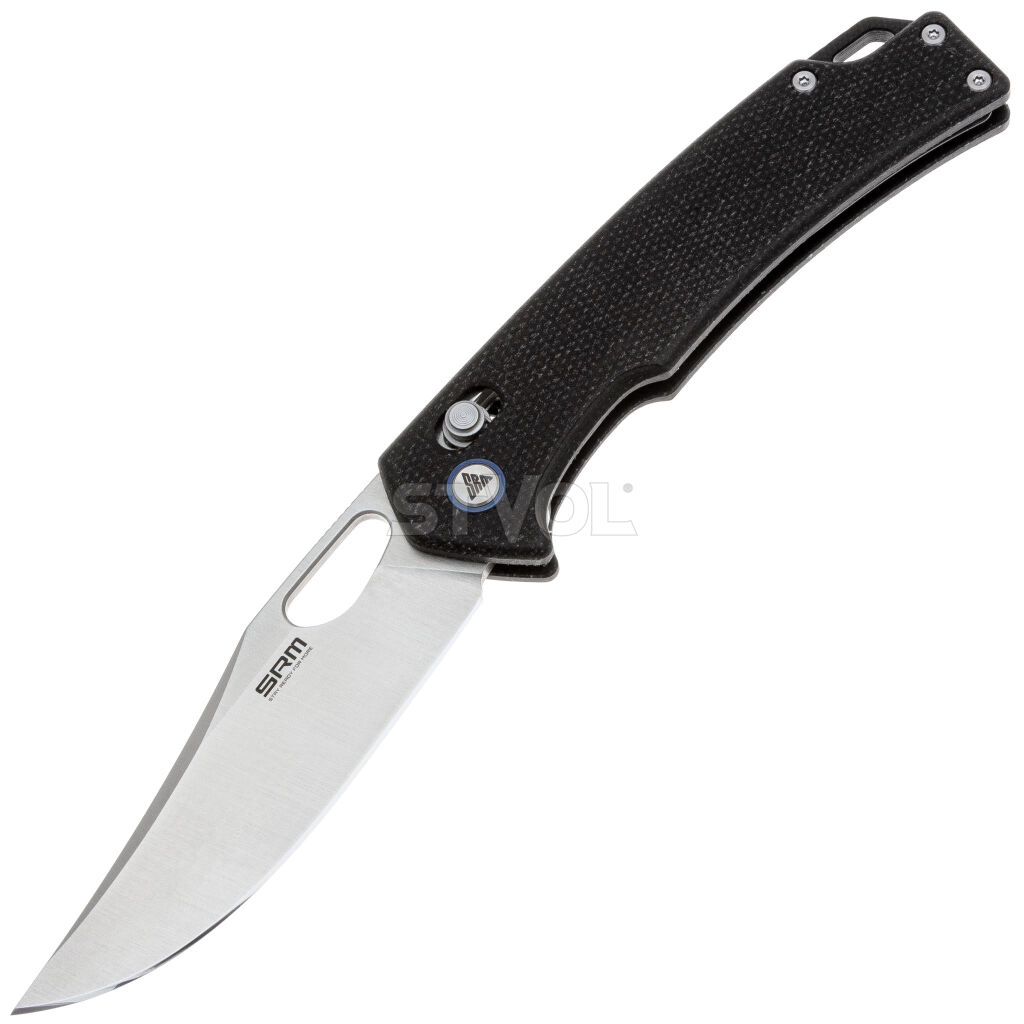 Нож SRM Retreiver 9203-MB, 10Cr15CoMoV, черная микарта
