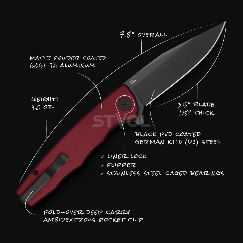 Ніж Ocaso "Strategy", Red Aluminum, Black фото 5