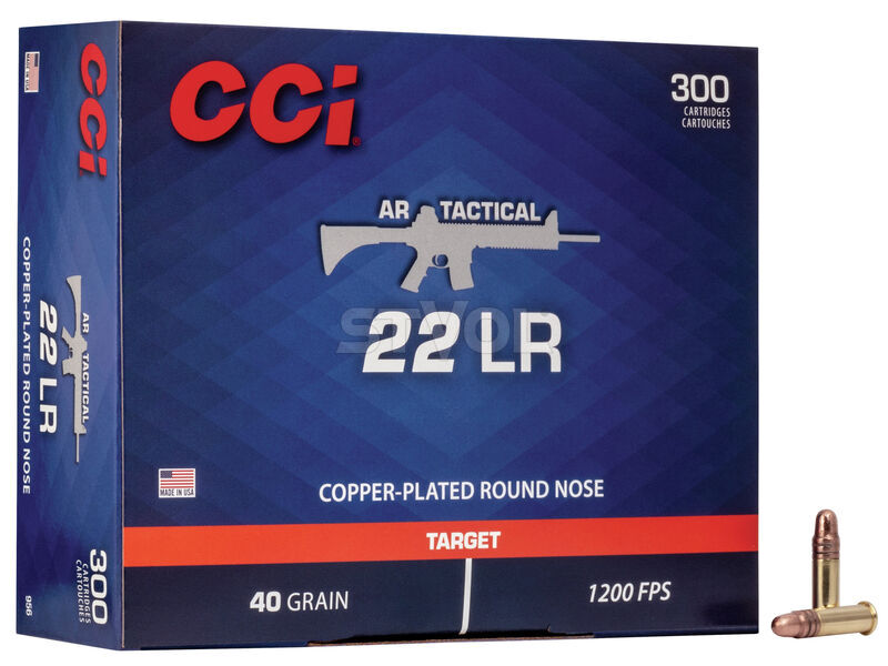 Патрон нарезной CCI, 22LR, AR Tactical CPRN 40GR (2,59 г)
