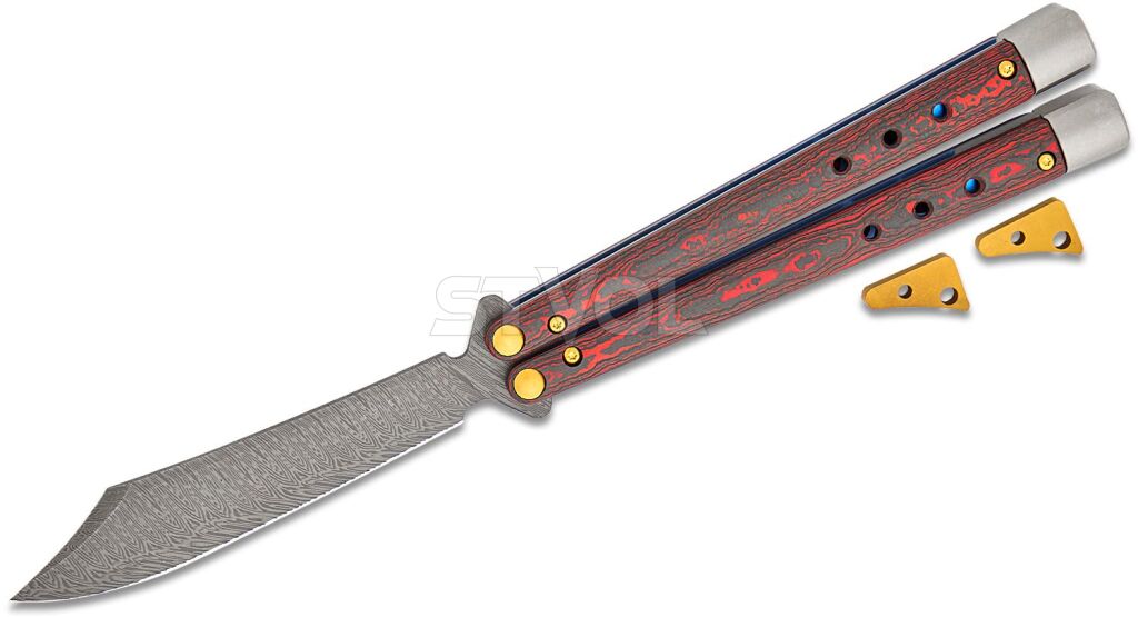 Нож Benchmade "Necron Limited", balisong, weehawk dama, lava flow fat carbon
